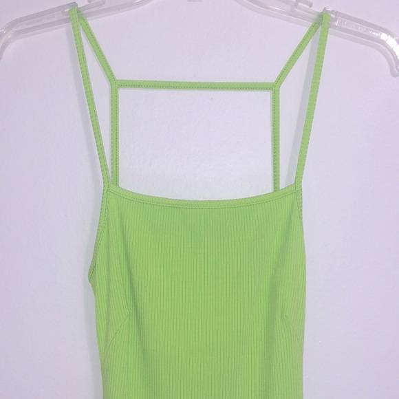 NWOT Open Back Lime Green Midi Dress Small - Picture 4 of 8